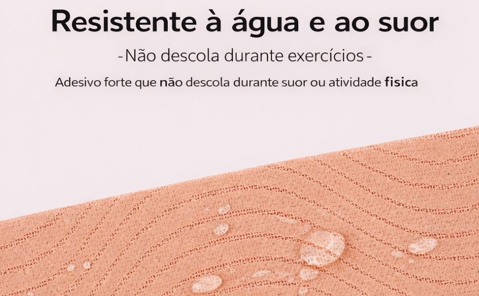 Fita Mágica resistente à água e ao suor — close-up do tecido com gotículas